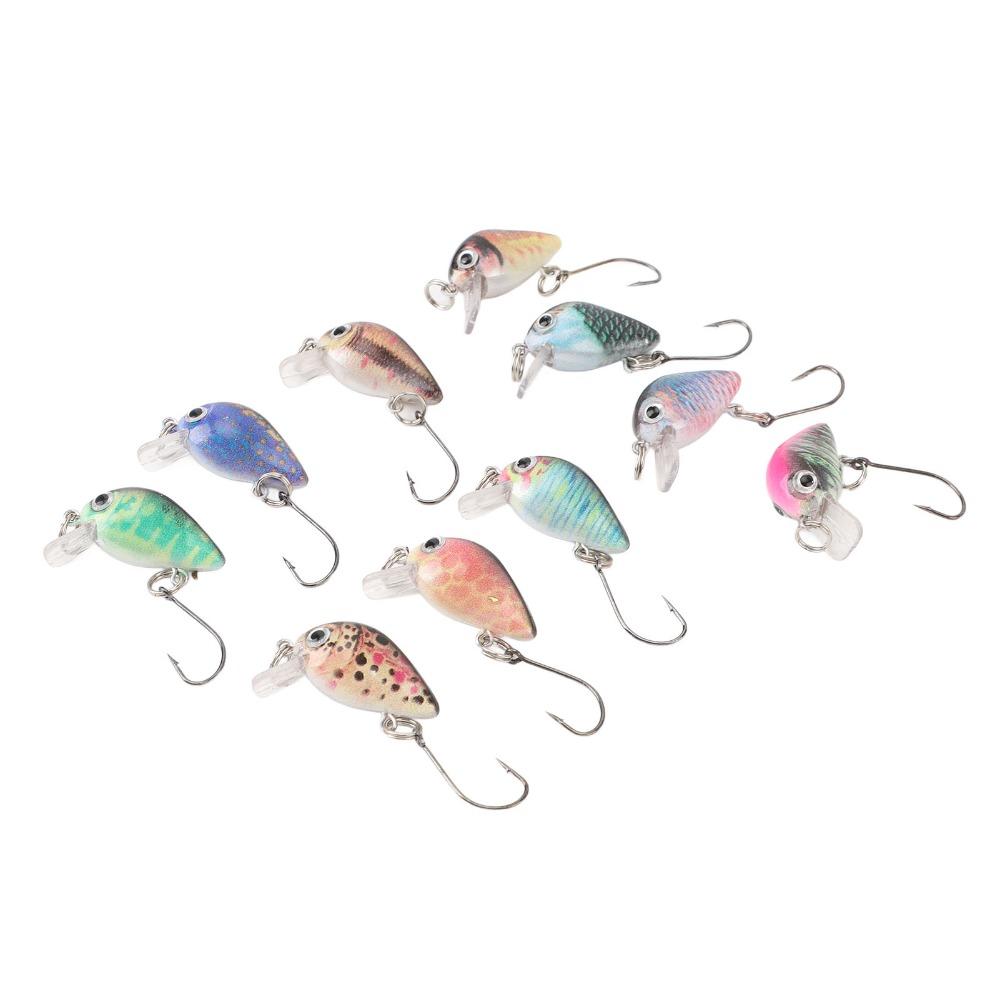 10PCS Built-in Rattle Hard Baits 3cm 1.5g Swimbait Lures Durable Crankbait Lures Saltwater Fishing
