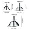 3Pcs Food Grade Metal Small Funnel Stainless Steel Kitchen Funnel Set Kitchen Tool Small Mouth Funnel Enduring