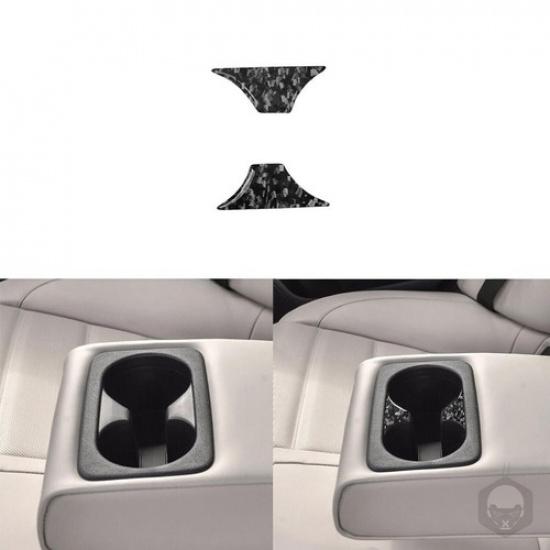 Forged Carbon Fiber Interior Rear Water Cup Holder Cover For Kia Stinger 2018-23