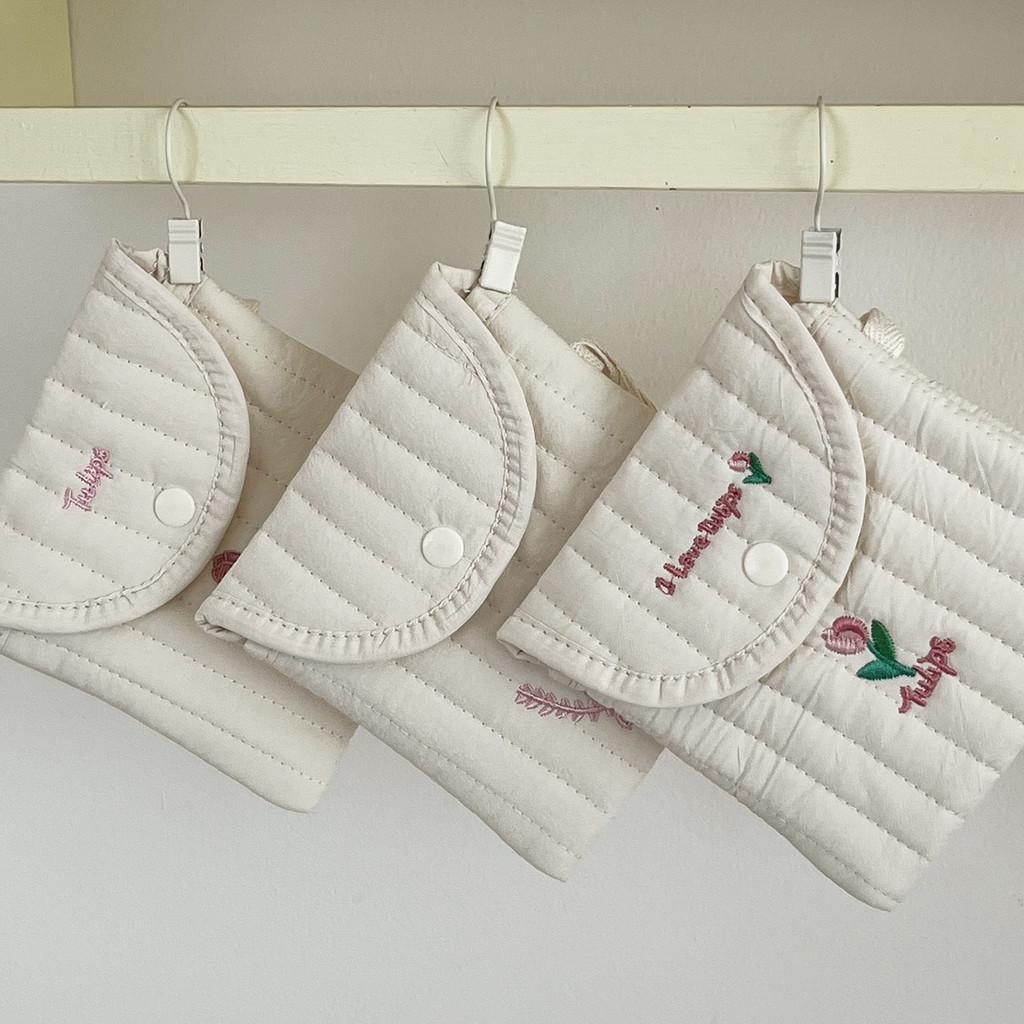 Cute Cartoon Embroidery Sanitary Pad Organizer For Travel And Makeup Storage