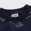 Boys Dinosaur Pullover Sweatshirt Long Sleeve Crewneck Blue Gray