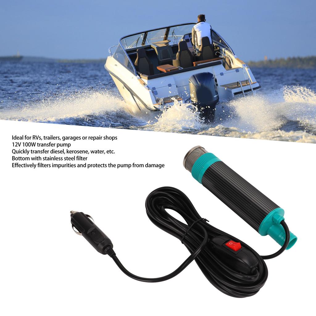 12V Portable Electric Oil Water Extractor Pump with 5m Cable Transfer Fluid Kerosene for RV Trailer Transfer Pump