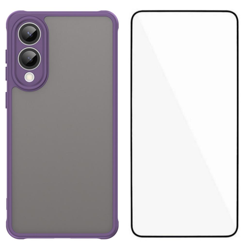 For Samsung Galaxy S25 Edge Case with Screen Film WANLONFENG FD Series Skin Touch TPU PC Phone Back Cover