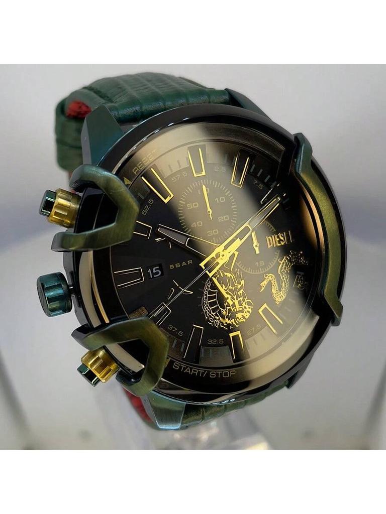 Diesel Men's Quartz Watch Leather Strap 48mm Dial DZ4651