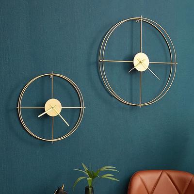 Nordic Black Gold Large Silent Wall Clock Living Room Study Office Decoration Mute Metal Wall Clock for Hotel Modern Decoration