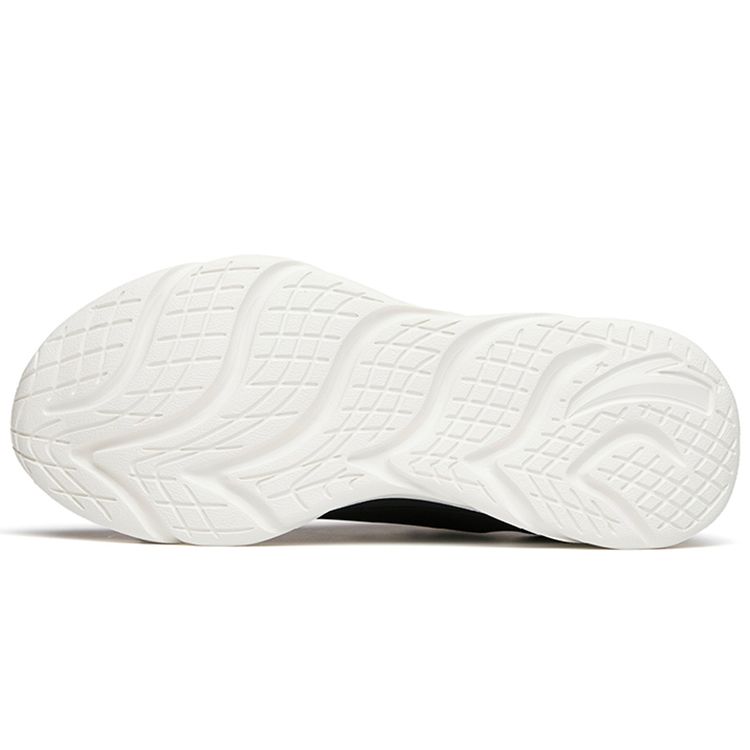 Anta Leather Comfortable Shock Absorbing Breathable Lightweight Wear Resistant Non Slip Low Top Running Shoes Men Sneakers Black White 112145571-8