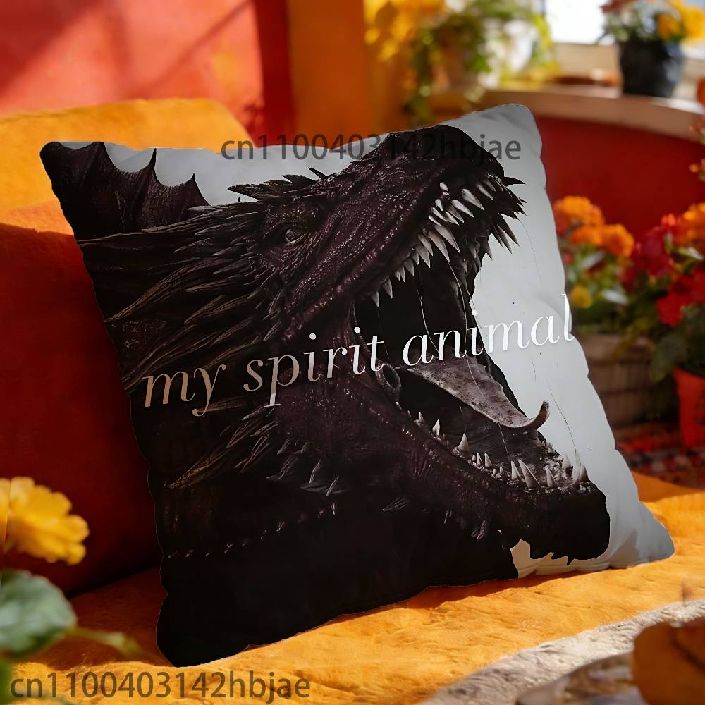 

D-Daenerys Dragon Mother Pillow Case Print Polyester Fiber 40X40 cm Home Sofa Throw Cushion Cover Decoration 30cmx30cm