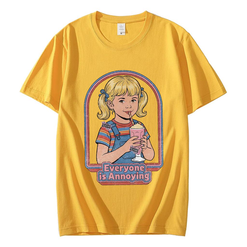 Everyone Is Annoying Funny Meme T Shirt High Street Fashion Trend Short Sleeve Tshirt Unisex Women Harajuku Y2k Oversized Tshirts
