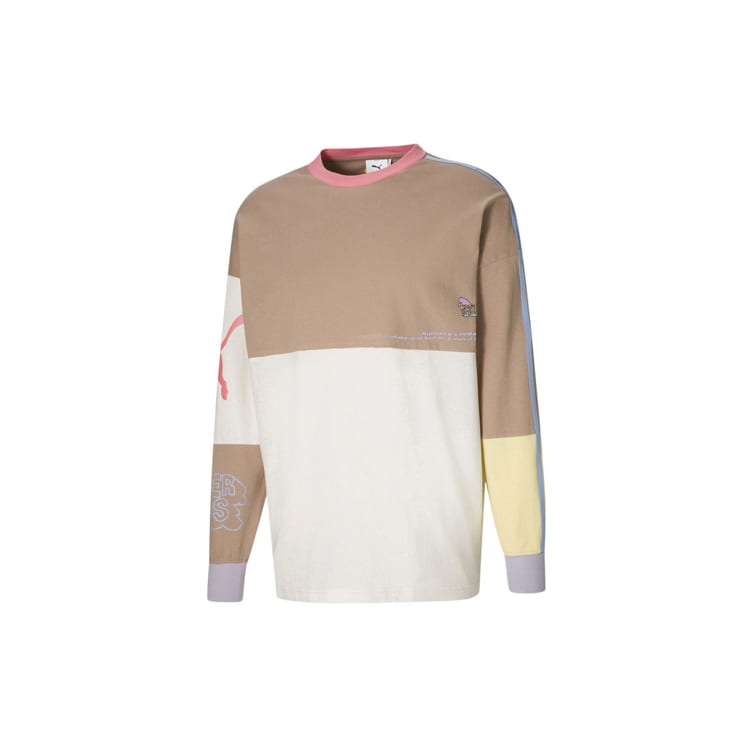 Puma T Shirts Men's Ecru Crew Neck Moderate 598464-55