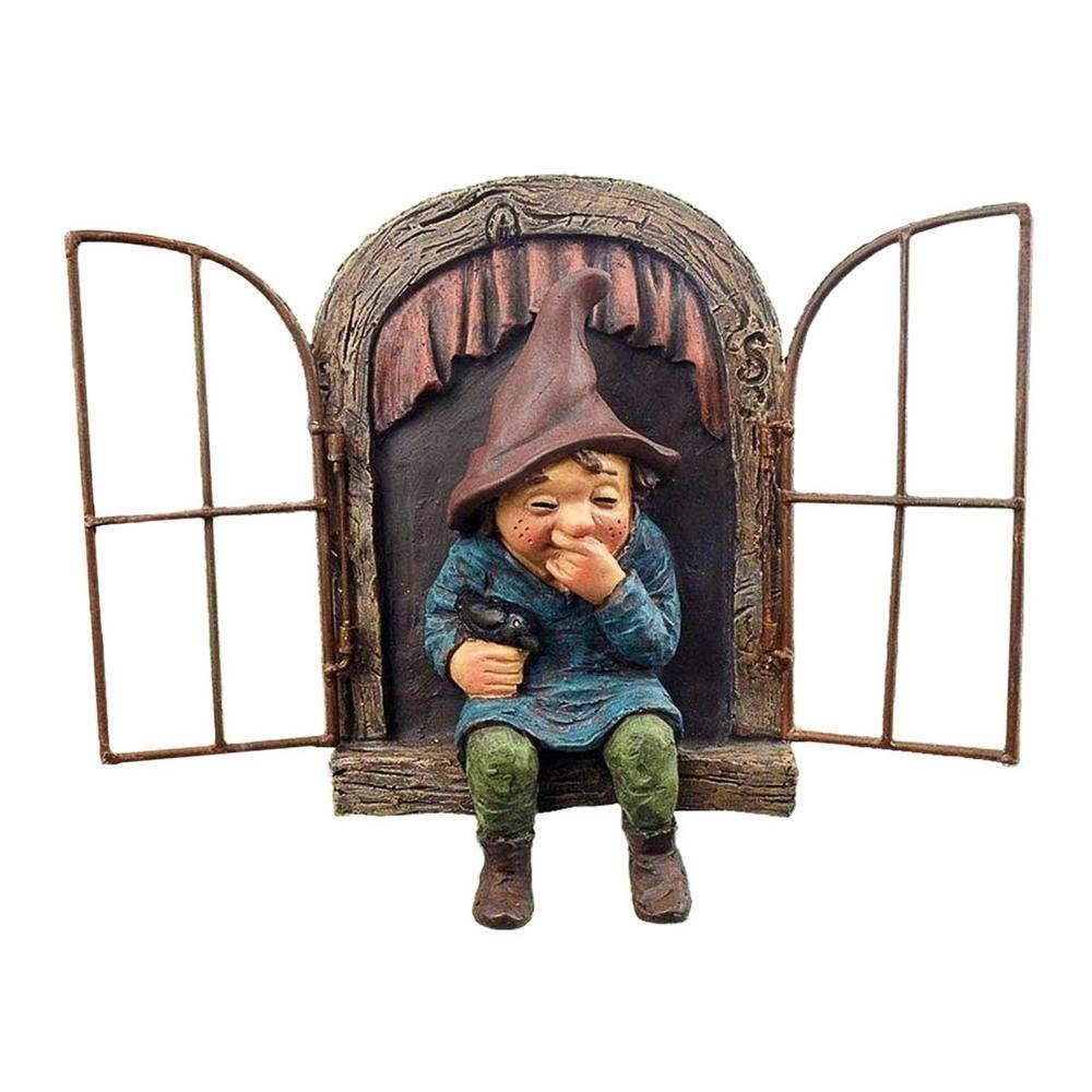 Resin Fairy Sculpture Garden Decor Dwarf Figurine Vivid Gnome Statue  Garden