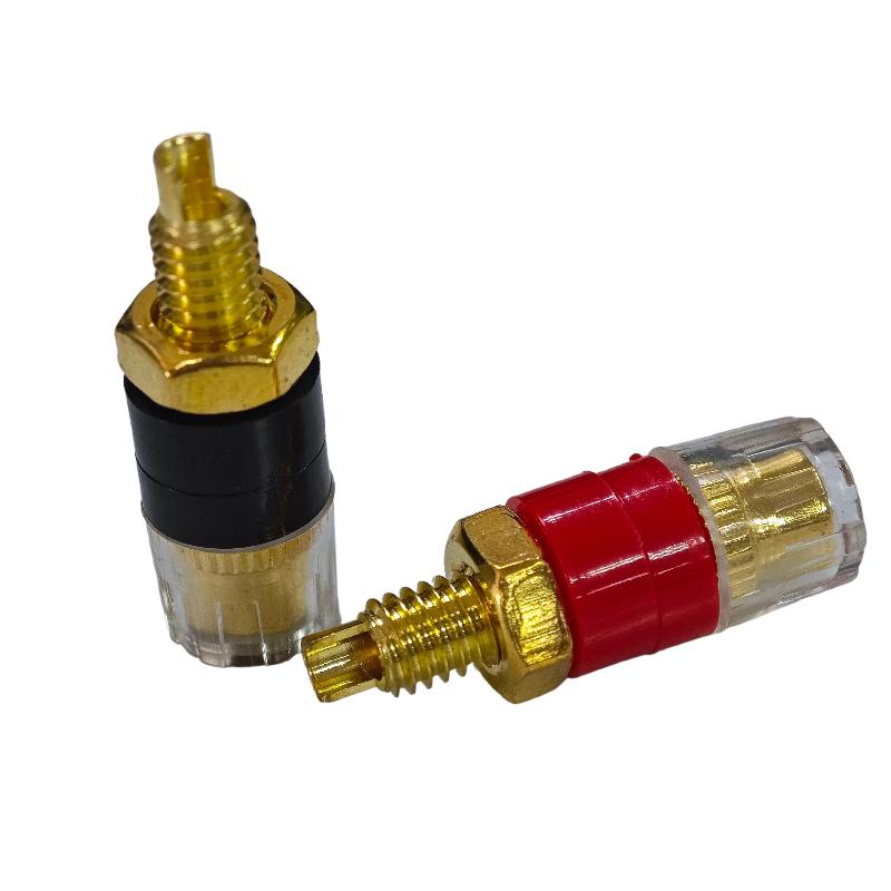 4/10Pcs Brass Terminal Connector With Transparent Shell Banana Plug Socket 4Mm Gold Plated Hifi Speaker Amplifier Binding Posts
