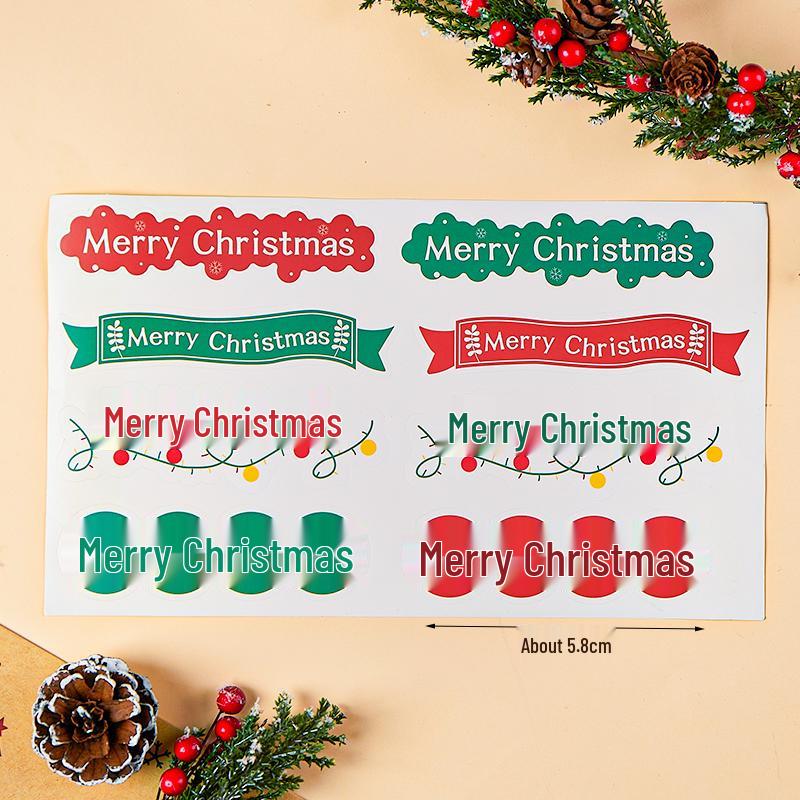 2024 Christmas Cake & Dessert Decoration Stickers - Merry Christmas Theme.