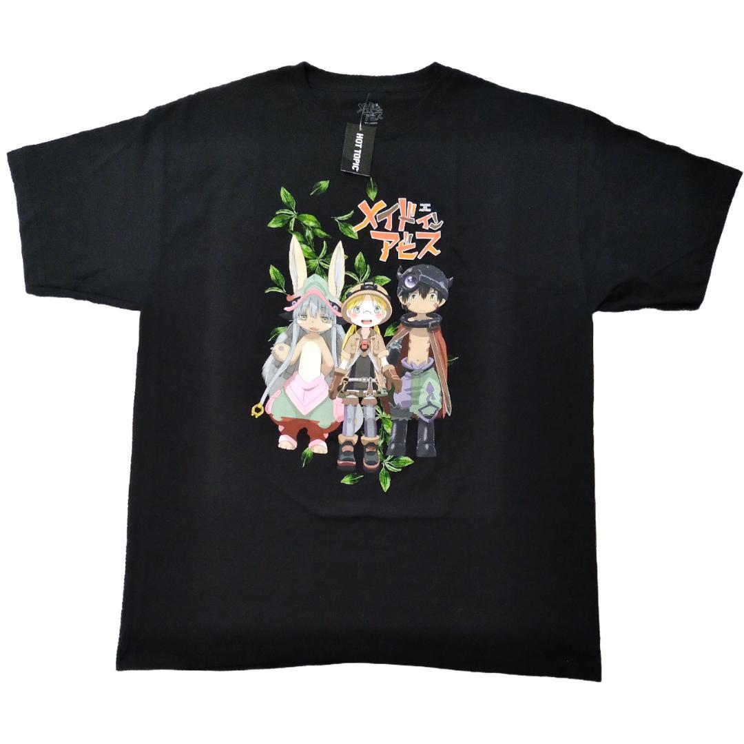 

[USED] Made in Abyss T-shirt, small XXL size, black, anime tee, official