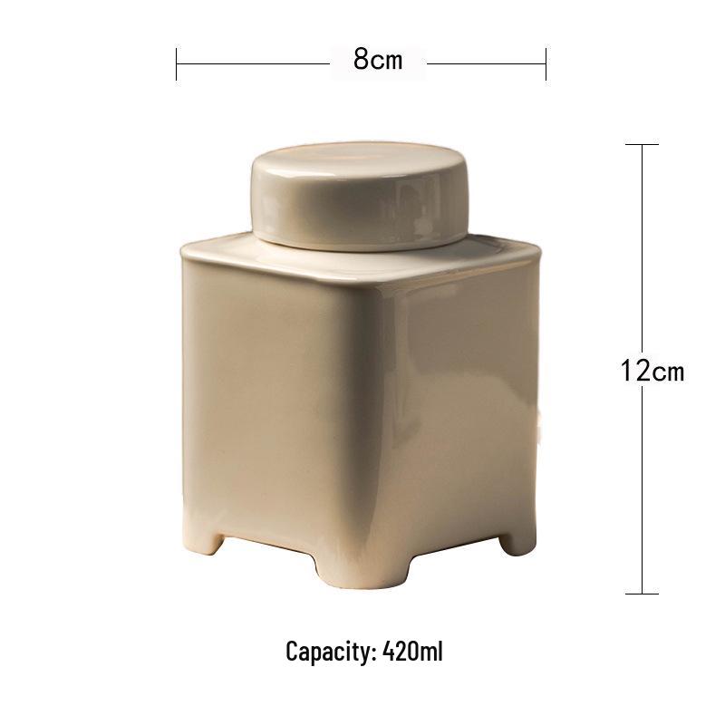 Yiyan Handmade Ceramic Tea Canister: Moisture-Proof, Sealed, Simple Chinese Tea Caddy for Home and Tea Ceremony Use