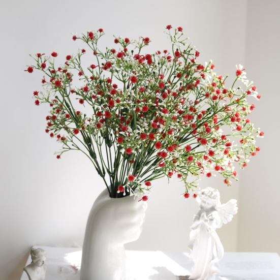 Artificial Gypsophila Flowers Maintenance-Free Faux Flowers Realistic Fake Flowers with Flexible Stems for Home Wedding Party Decor Flower Arrangement