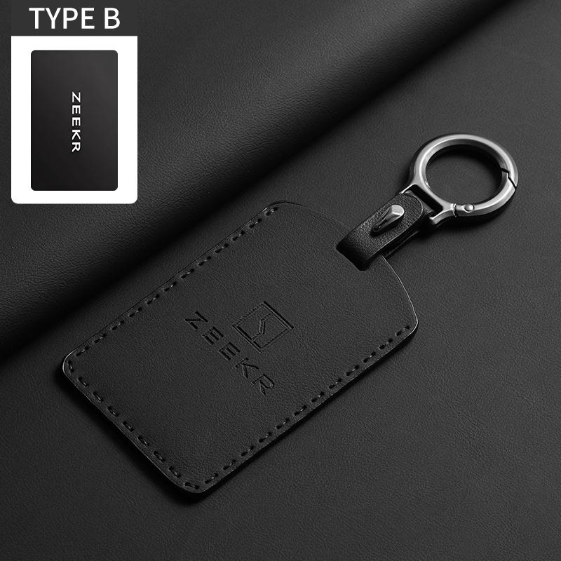 Leather Car Key Case Cover For ZEEKR X 001 007 009 Original Car Color Remote Key Cover Keychain Protector Holder Shell Accessory