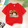 New Arrival AnimeThemed Happy5 Birthday Kids Pure Cotton Printed TShirt A Perfect Gift