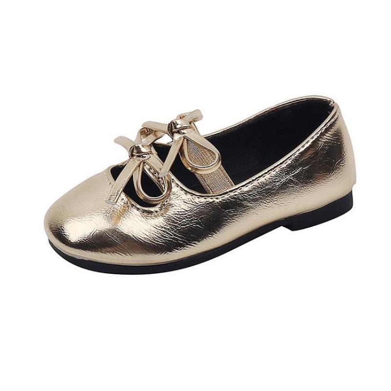Girls Princess Bowknot Solid Color Children Stage Performance Leather Shoes 23