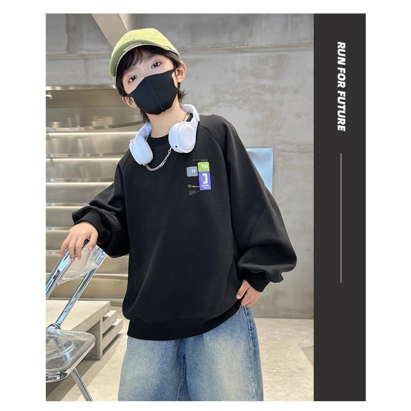 Jungen Langarm Baumwoll-Sweatshirt Frühling Herbst Lässiges Oberteil