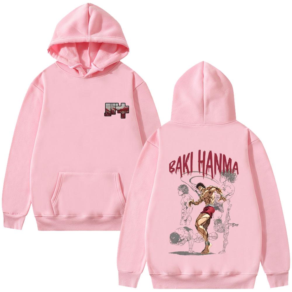 Japanese Anime Baki The Grappler Graphic Hoodie Baki Hanma Hooded Sweatshirt Men Women Casual Oversized Fleece Cotton Pullover