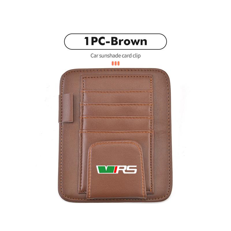 AAABT1 Car Sunvisor Storage Clip Multi-Pocket Card Ticket Clip Organizer Interior Accessories For Skoda S Kodiaq Octavia 2 3 Yeti Karoq
