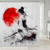 Boys Girls Japan Style Shower Curtain Japanese Geisha Bath Curtain Cherry Blossoms Bathroom Accessories Kids Teens