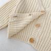Internet Celebrity Trendy Style Baby Girl Infant Pearl Knit V-neck Sweater Newborn Long Sleeve Cardigan