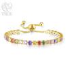 Edele 925 Sterling Zilveren Armband Ketting Luxe Kleur Kristal Hand Sieraden Voor Vrouwen Charme Bruiloft Cadeau Feest 18cm