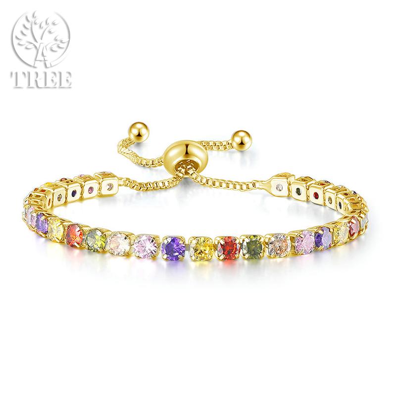 Edele 925 Sterling Zilveren Armband Ketting Luxe Kleur Kristal Hand Sieraden Voor Vrouwen Charme Bruiloft Cadeau Feest 18cm