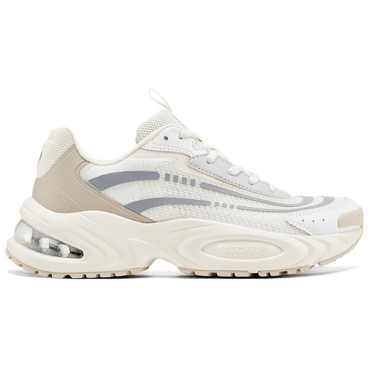 Skechers Scarpe da ginnastica basse comode alla moda ammortizzanti resistenti da papà da donna Bianche 177607-WGY