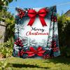 1pc Christmas Decorations Outdoor Flannel Blanket Soft All Season Polyester Throw , Perfect for Picnics & Travel , Picnic Accessory