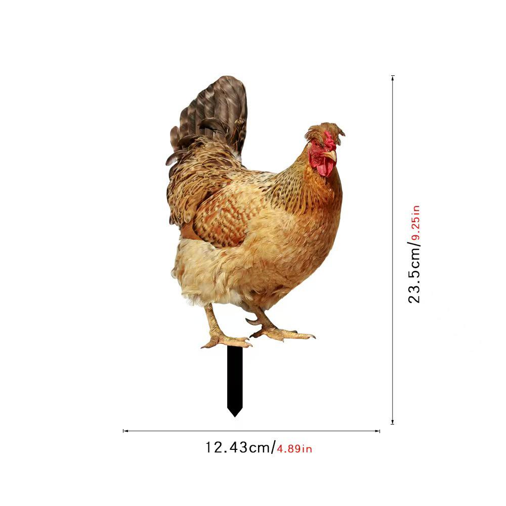3D Rooster Acrylic Mirror Yard Art: Creative Outdoor Garden Decoration