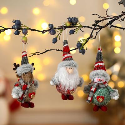 Weihnachten Plüschpuppe Hängeornament Mini Bunte Stoff Weihnachtsmann Schneemann Reh Schaumstoffpuppe Weihnachtsbaum Anhänger Weihnachtsfeier