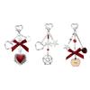 Car Keychain for Women Girls Cute Keychain Bag Charms Metal Heart Bowknot Keychain Accessories for Backpacks,Wallets