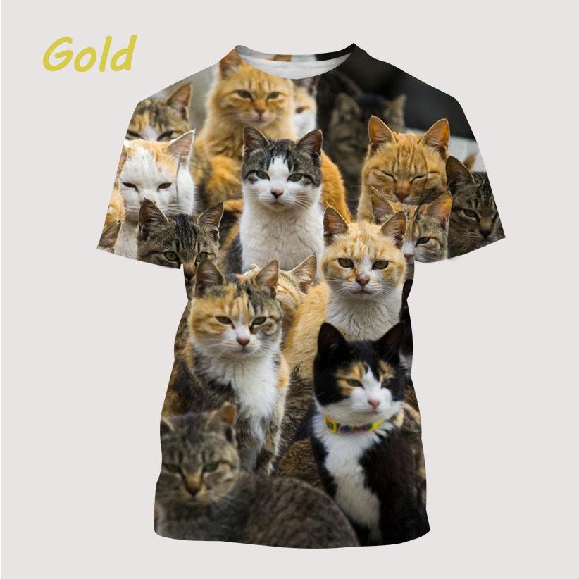 Men's T-shirt New Product Cat 3D Printed T-Shirt Short Sleeved T-Shirt Casual Unisex Breathable Soft and Comfortable T-shirt