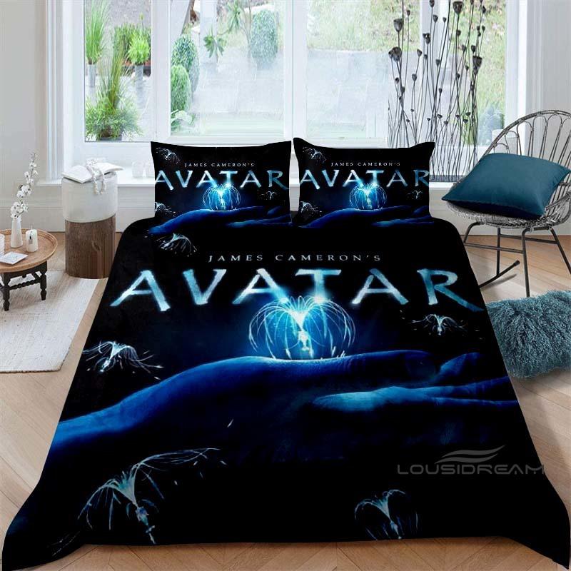The Avatar: The Way of Water Print Bedding Set Includes 1 Duvet Cover and 2 Pillowcases, Offering Luxurious Comfort.