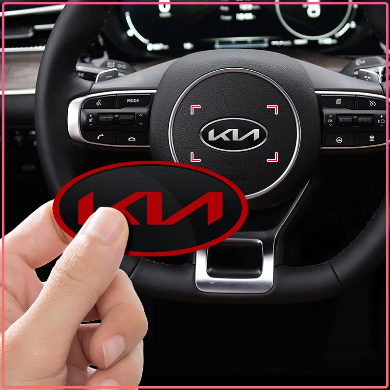 1 Pezzo Adesivo Decorazione Volante Auto Distintivo Emblema Centrale Volante ABS Per Kia Rio Ceed Sportage Cerato Soul Sorento K2 K5 k6 K7 K8 Flip
