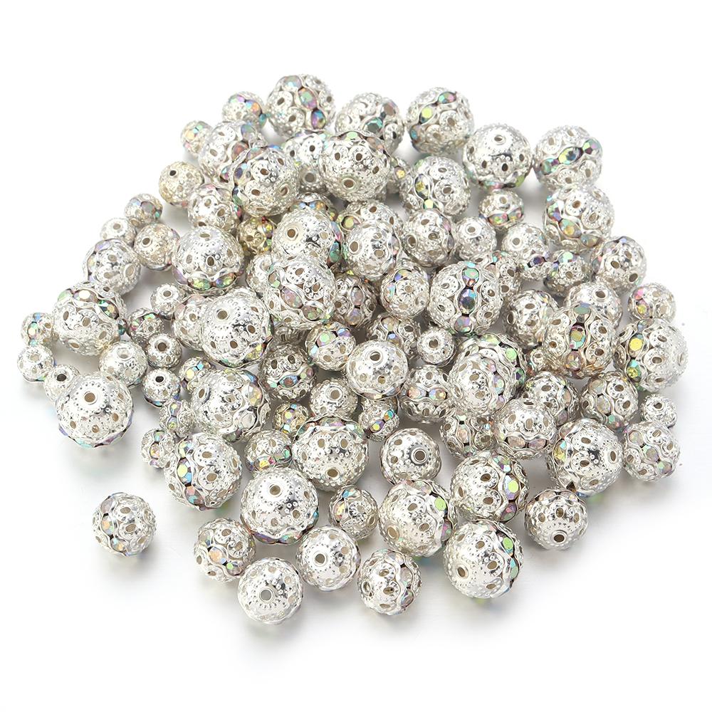 10-20pcs/Lot Round Rhinestone Crystal Beads for Jewelry Making Round Spacer Beads For Jewelry Making DIY Bracelets Necklace