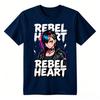 Rebel Heart Punk Anime Girl Print TShirt Unisex Unisex Casual Cotton Tee Summer Short Sleeve Gothic Unisexga Graphic Streetwear Tops