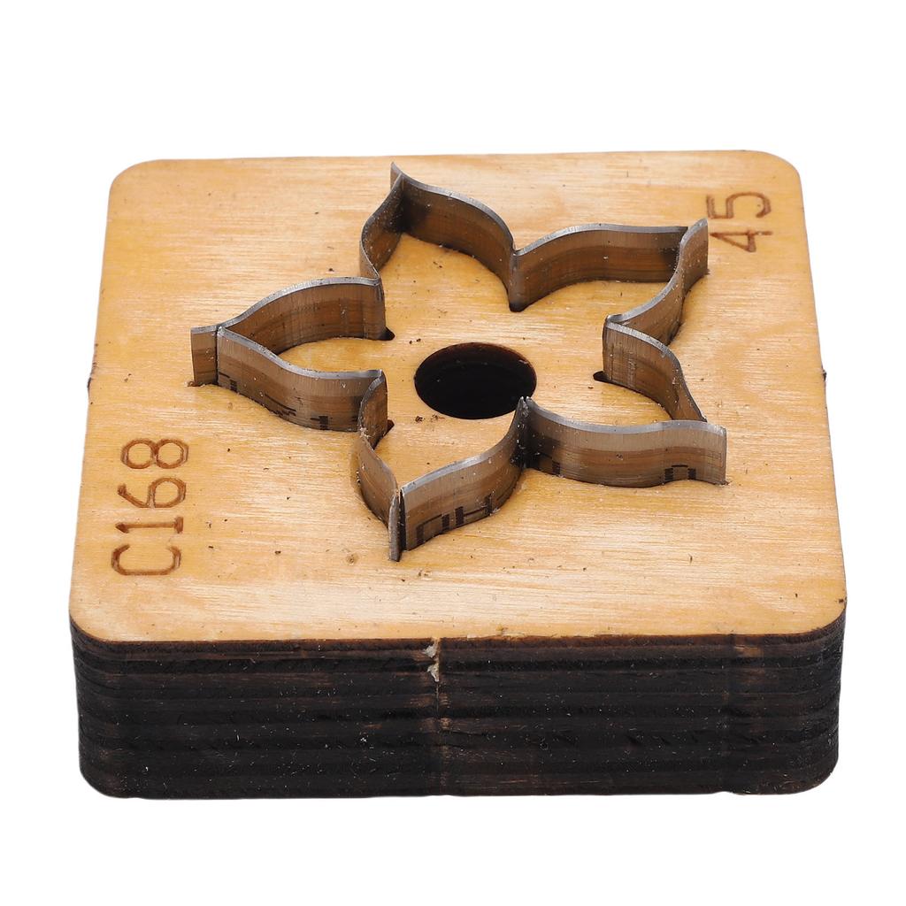 Flower Leather Cutting Die Wooden Base Steel Blade Multifunctional Leather Die Cutter for Crafts Decors