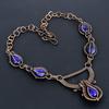Blue Sapphire Necklace, Handmade Gemstone Necklace, 999 Copper Wire Wrapped Necklace Antique Jewelry, For Engagement Gift