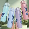 1PC Blue Butterfly Star Combo Art Print 750ml Color Plastic Sports Water Bottle Leakproof Flip Straw Lid Suitable for Sports Office Home Use