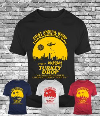 New First Annual Wkrp Mens T-shirt Thanksgiving Day Gift Turkey Drop Funny Retro Unisex T-Shirt