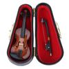 2X Gifts Violin Music Instrument Miniature Replica With Case, 8X3cm