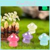 Cute Fluorescent Mushroom Resin Decor Luminous Colorful Miniature Desk Plant