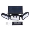 LED Solar Wall Light 74 Beads 3 Heads Human Sensing IP65 Water Proof Cordless Outdoor Yard Light