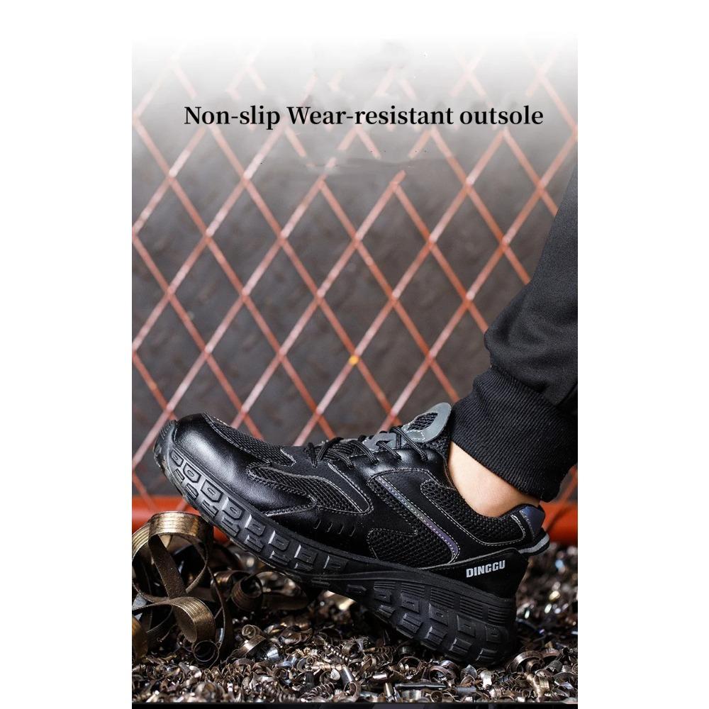 Sicherheitsschuhe für Herren, Anti-Smash- und Pannenschutz, Arbeits-Sneaker mit Stahlkappe, leicht, bequem, Schutzstiefel