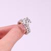 5 Karat Runder Moissanit Ring Feine Hochzeits-Set-Ringe Damen Luxus Sterling Silber 925 Ring mit Edelstein