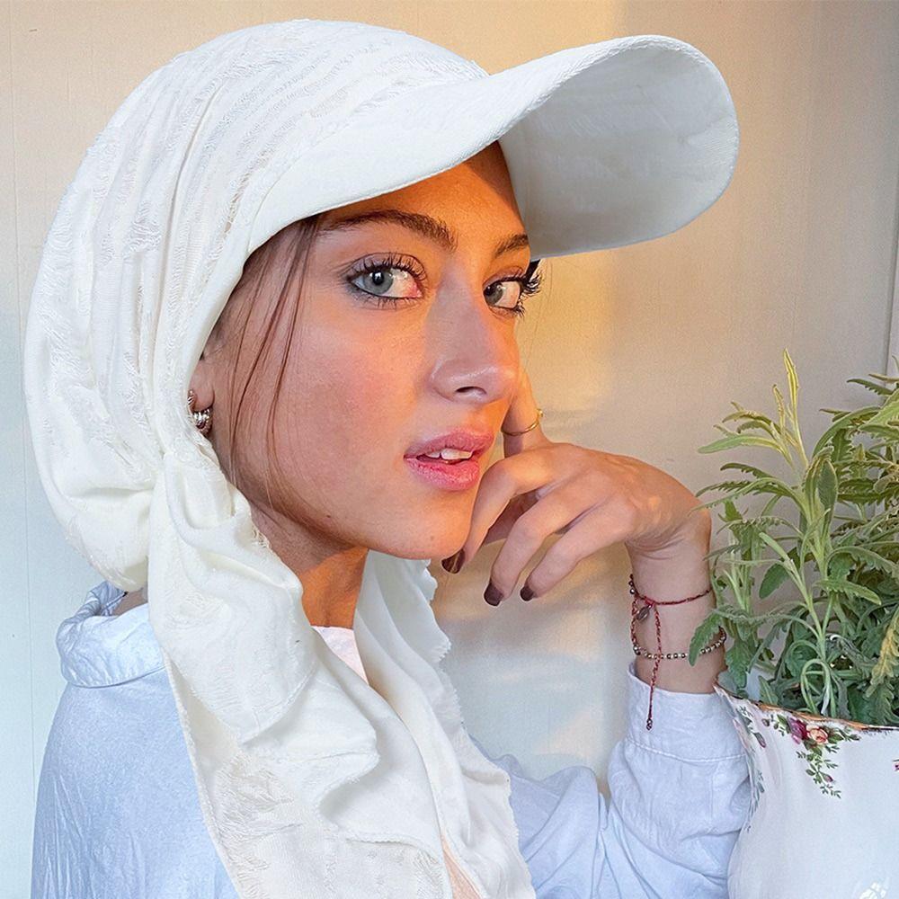 Curved Brim Baseball Cap Headscarf Solid Color Sun Hat Headwrap Turban Hat For Cancer Patients