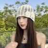 New Spring and Summer Korean Three Dimensional Flower Hollow Pink Knitted Hat for Women with Niche Face Showing Small Wool Hat